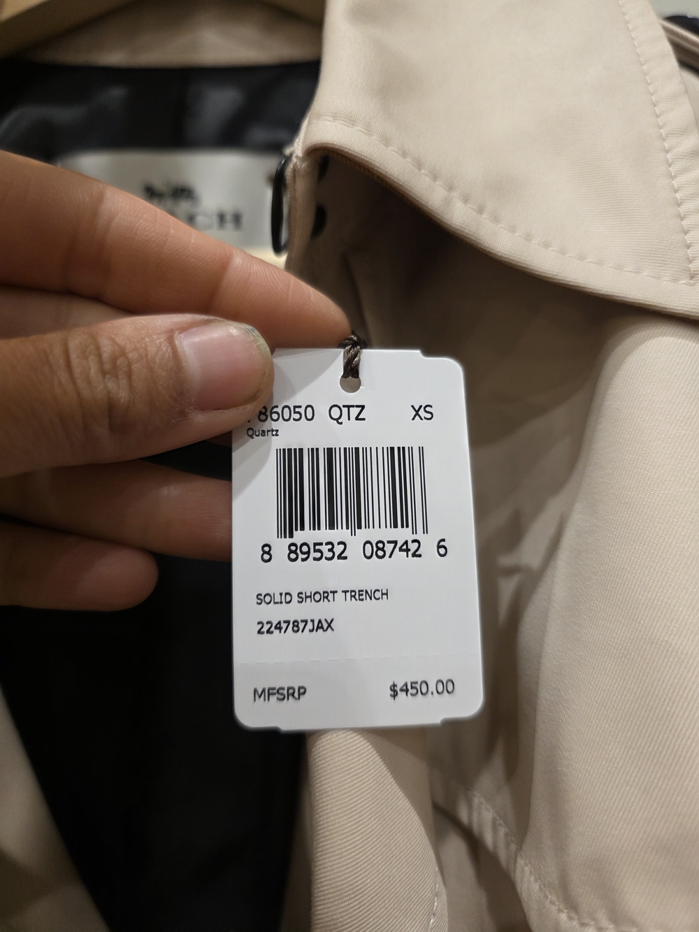 Classic Double-Breasted Trench Coat - Cream - Picture 9 of 12